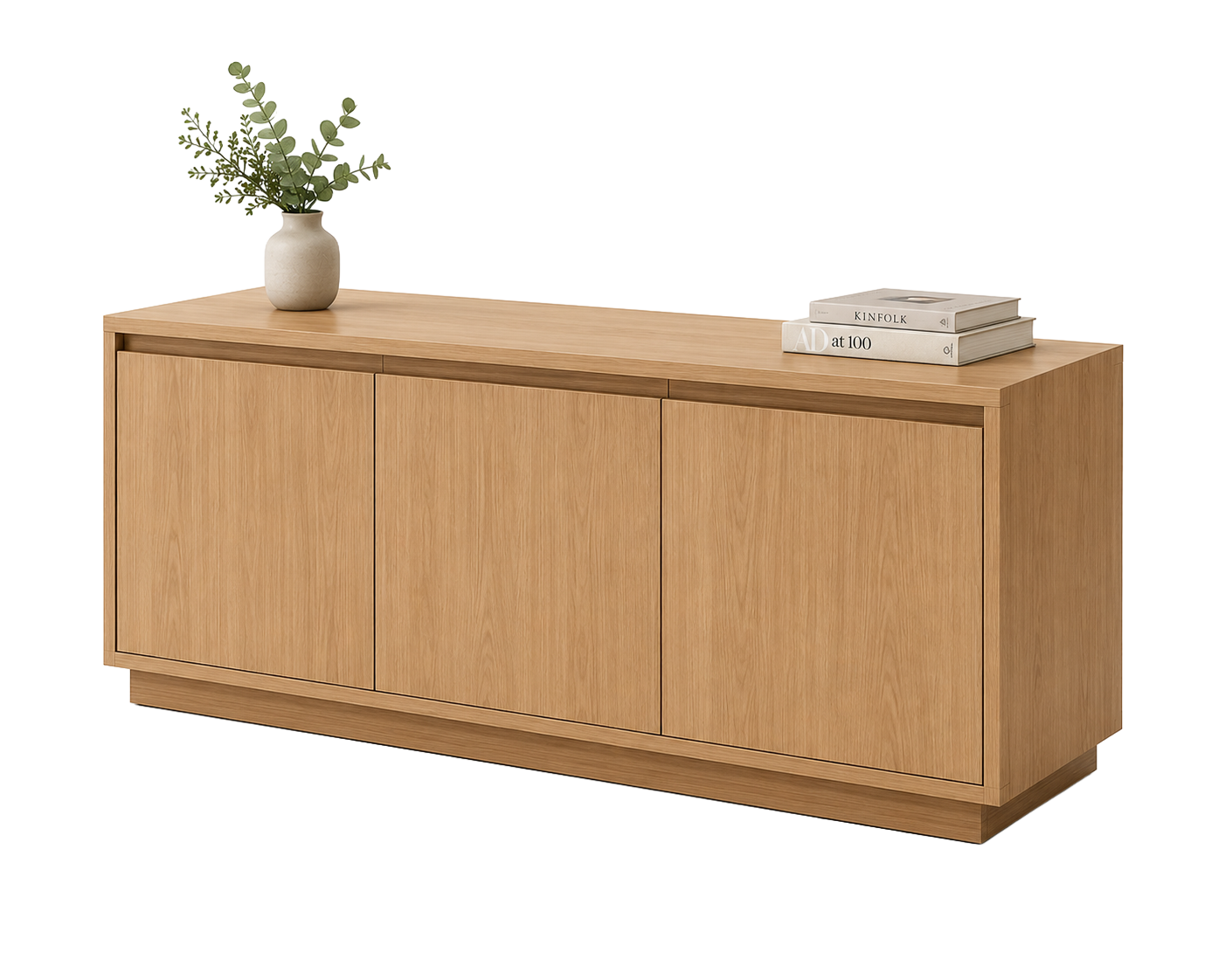 Walnut office credenza storage cabinets